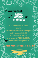 Leggi tutto: PRIMO GIORNO DI SCUOLA -CLASSI PRIME PRIMARIA