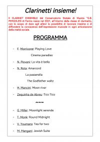 Leggi tutto: Clarinetti insieme!